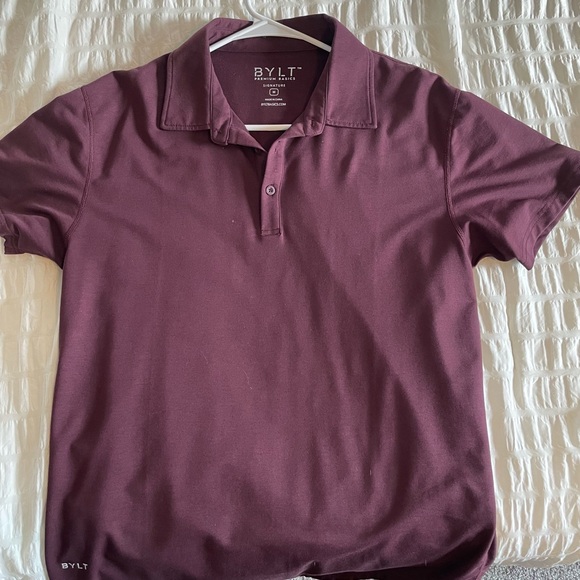 BYLT Basics Deep Burgundy Polo Shirt - Picture 1 of 2